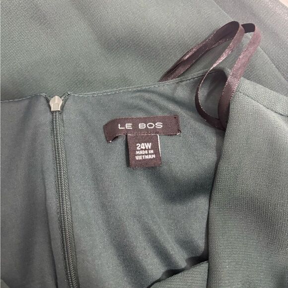 Me Boss Green Dress and Matching Cardigan Embellished Trim Formal Church - Picture 12 of 13